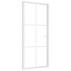 vidaXL Porte int&eacute;rieure 93x201,5 cm Blanc Verre ESG et aluminium
