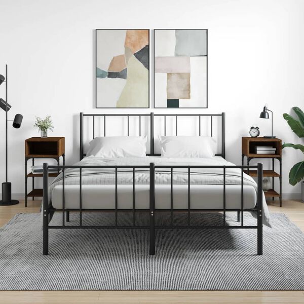 vidaXL Tables de chevet 2 pcs chêne marron 35x34,5x70 cm