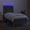 vidaXL Sommier &agrave; lattes de lit et matelas et LED Gris fonc&eacute; 90x200 cm