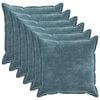 vidaXL Housse de coussin 6 pcs HOUTEN Bleu 55 x 55 cm Tissu Chenille