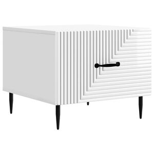 vidaXL Table basse Blanc brillant 49 x 50 x 40 cm Bois d'ing&eacute;nierie