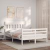 vidaXL Cadre de lit sans matelas blanc bois massif