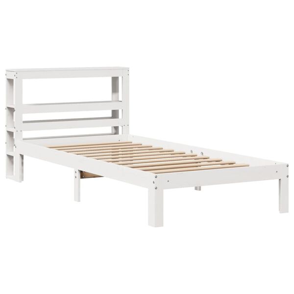 vidaXL Cadre de lit avec t&ecirc;te de lit sans matelas blanc 90x200 cm