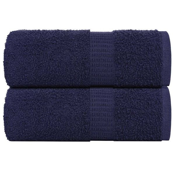 vidaXL Serviettes de toilette 2 pièces FROGN Bleu marine 30x30 cm 100 % coton