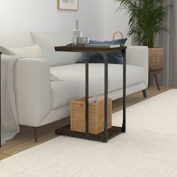 vidaXL Table d'appoint Ch&ecirc;ne marron 40x30x60 cm Bois d'ing&eacute;nierie