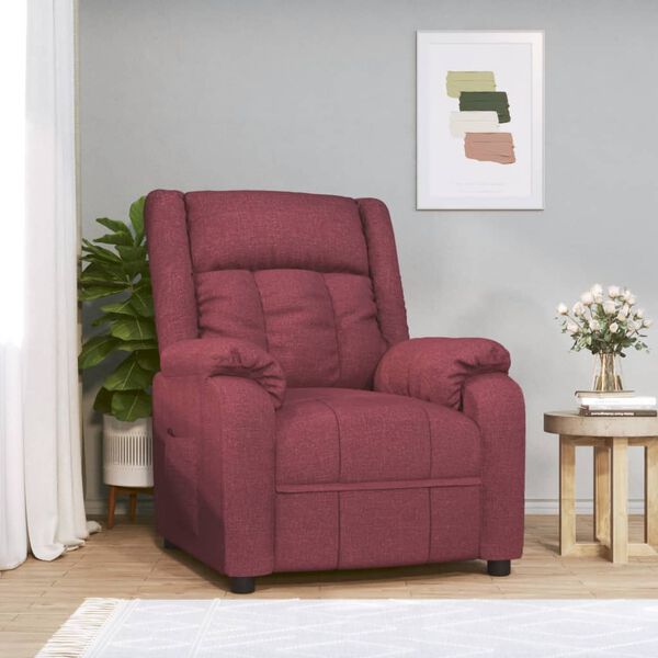 vidaXL Fauteuil inclinable Rouge bordeaux Tissu