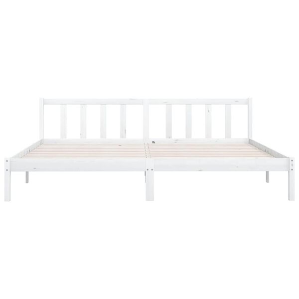 vidaXL Cadre de lit sans matelas blanc bois massif 200x200 cm