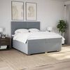 vidaXL Sommier &agrave; lattes de lit avec matelas Gris clair 200x200cm Tissu