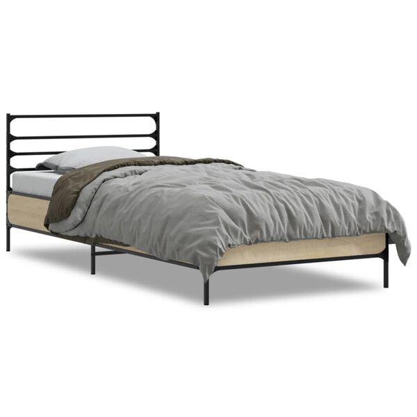vidaXL Cadre de lit sans matelas chêne sonoma 75x190 cm