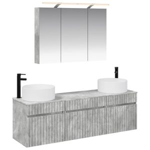 vidaXL Ensemble d'armoire de salle de bain 4 pcs Gris b&eacute;ton