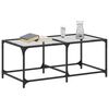 vidaXL Table basse avec dessus en verre transparent 98,5x50x40cm acier