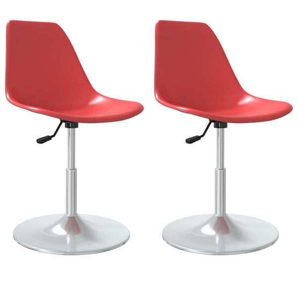 vidaXL Chaises &agrave; manger pivotantes lot de 2 rouge PP