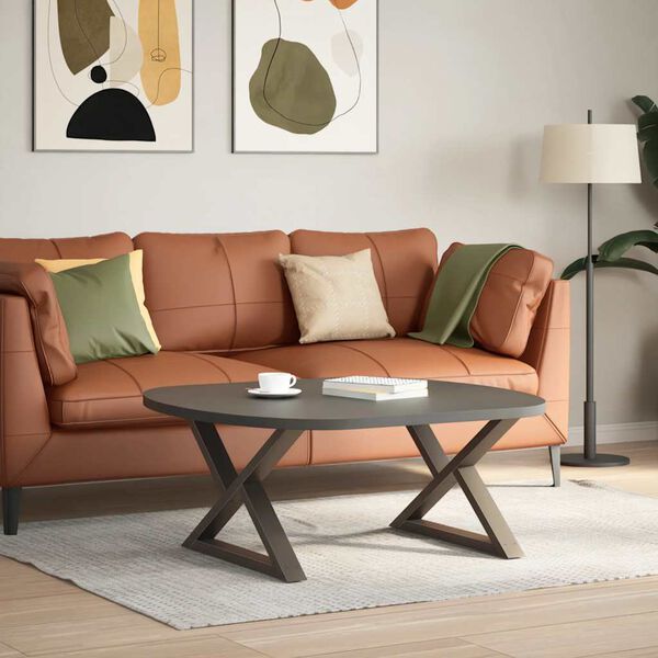 vidaXL Pieds de table basse 2 pi&egrave;ces Acier naturel 70 x (42-43,3) cm Acier