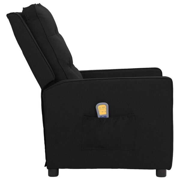 vidaXL Fauteuil de massage Noir Tissu