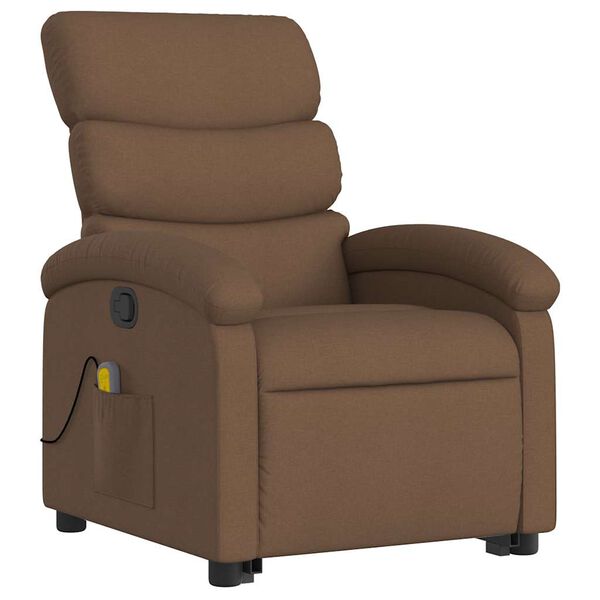 vidaXL Fauteuil de massage inclinable Marron Tissu