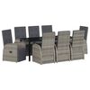 vidaXL Ensemble de salle &agrave; manger pour jardin 9 pc Gris polyrotin