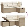 vidaXL Salon de jardin avec coussins 4 pcs beige r&eacute;sine tress&eacute;e