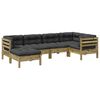 vidaXL Salon de jardin 6 pcs avec coussins bois de pin impr&eacute;gn&eacute;