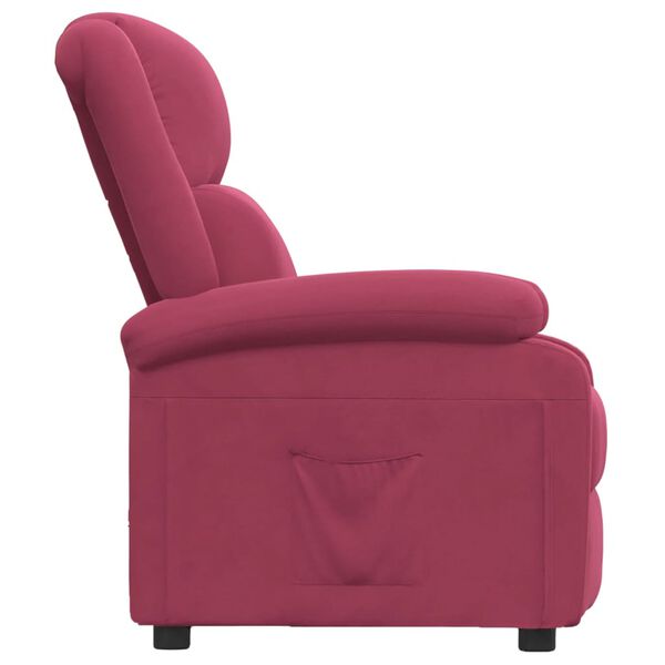 vidaXL Fauteuil inclinable rouge bordeaux velours