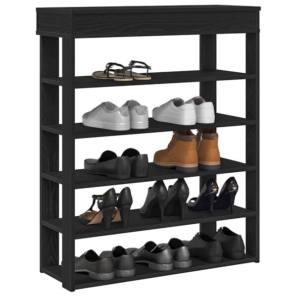 vidaXL &Eacute;tag&egrave;re &agrave; chaussures noir 80x30x98 cm bois d'ing&eacute;nierie