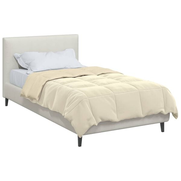 vidaXL Duvet complet toute l'ann&eacute;e Cr&egrave;me 140 x 220 cm Microfibre
