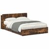 vidaXL Cadre de lit avec rangement avec tiroir Ch&ecirc;ne fum&eacute; 135 x 190 cm