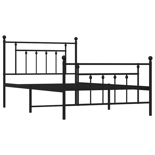 vidaXL Cadre de lit métal sans matelas et pied de lit noir 100x200 cm