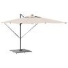 vidaXL Pied de parasol Aspect bois gris foncé 100 x 100 x 4 cm Acier