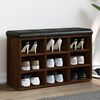 vidaXL Banc &agrave; chaussures ch&ecirc;ne marron 82x32x50 cm Bois d'ing&eacute;nierie