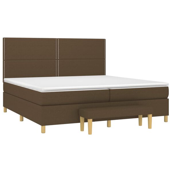 vidaXL Sommier &agrave; lattes de lit avec matelas Marron fonc&eacute; 200x200 cm