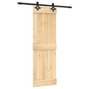 vidaXL Porte coulissante Naturel et noir 70 x 210 cm