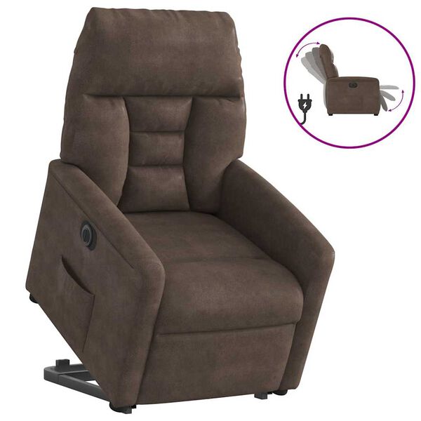 vidaXL Fauteuil inclinable &eacute;lectrique marron tissu microfibre