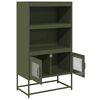 vidaXL Buffet haut vert olive 68x39x123 cm acier