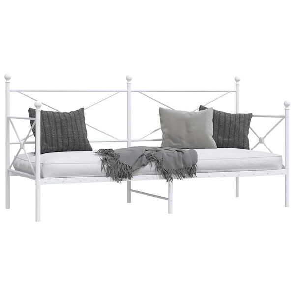 vidaXL Lit de repos sans matelas blanc 90x190 cm acier