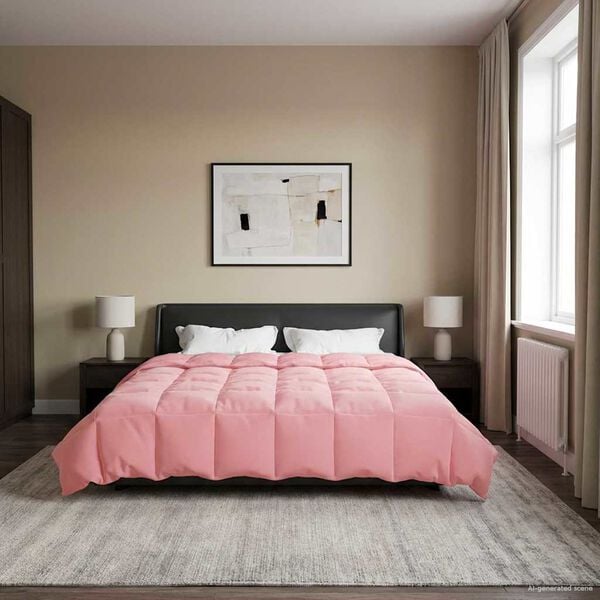 vidaXL Duvet d'hiver Matelass&eacute; Rose 200 x 220 cm Microfibre