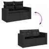 vidaXL Salon de jardin avec coussins 13 pcs noir r&eacute;sine tress&eacute;e