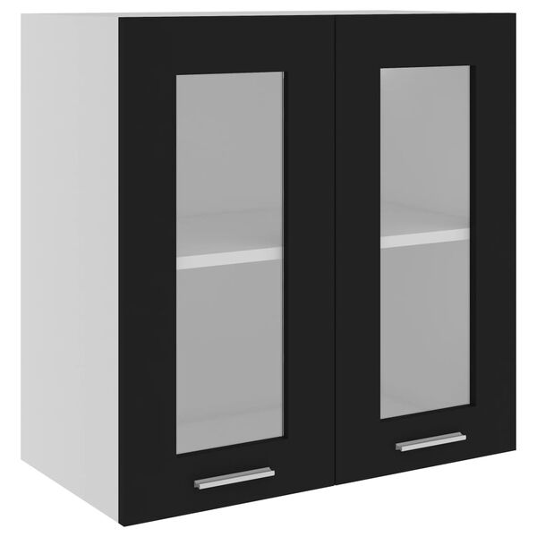 vidaXL Vitrine suspendue "Lyon" Noir 60 x 31 x 60 cm Bois d'ingénierie