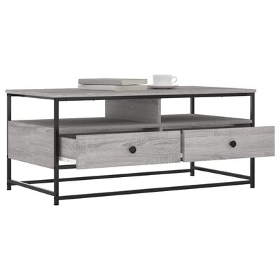 vidaXL Table basse sonoma gris 100x51x45 cm bois d'ingénierie