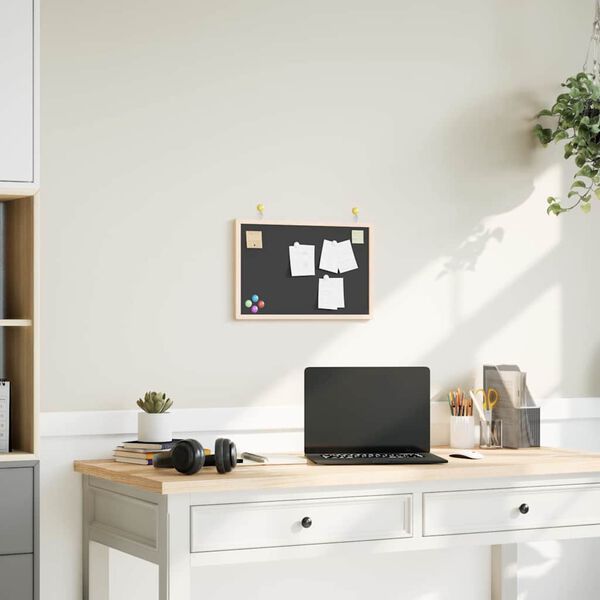 vidaXL Tableau noir avec cadre bois de pin massif noir 40x30 cm