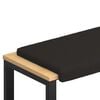 vidaXL Coussin de banc Tissu Sherpa Noir Profondeur 35 cm