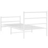 vidaXL Cadre de lit métal sans matelas et pied de lit blanc 100x190 cm