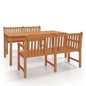 vidaXL Ensemble &agrave; manger de jardin 3 pcs Bois de teck massif