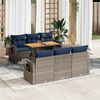 vidaXL Salon de jardin avec coussins 7 pcs gris r&eacute;sine tress&eacute;e