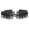 vidaXL Ensemble de canap&eacute;s d'ext&eacute;rieur 13 pc Noir et Gris fonc&eacute;