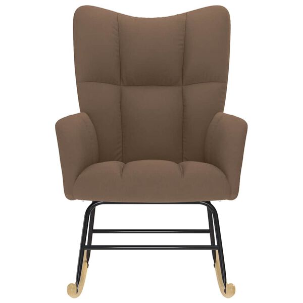 vidaXL Chaise &agrave; bascule Marron Tissu