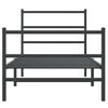 vidaXL Cadre de lit m&eacute;tal sans matelas avec pied de lit noir 90x200 cm
