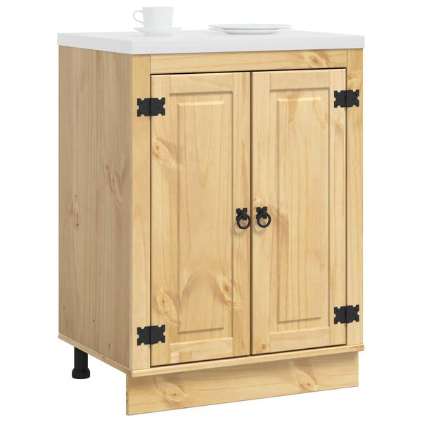 vidaXL Armoire avec étagère Miel 60 x 46 x 81,5 cm Pin massif