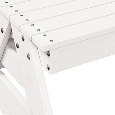vidaXL Table de pique-nique pour enfants blanc bois massif de pin