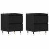 vidaXL Cabinet de chevet 2 pc Ch&ecirc;ne noir 40 x 35 x 50 cm