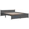vidaXL Cadre de lit sans matelas gris bois massif 135x190 cm